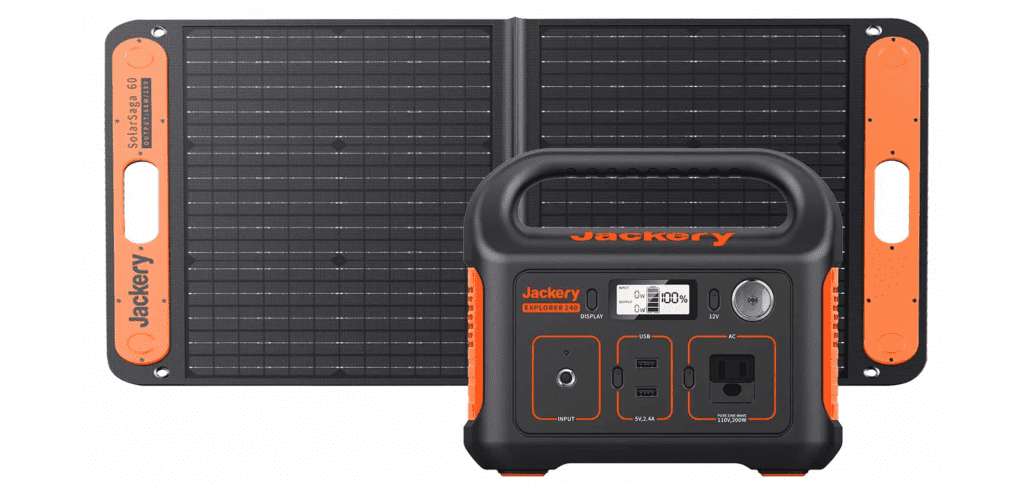 Jackery Solar Generator 240 kit option with a SolarSaga 60 solar panels